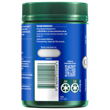 Nature's Own Odourless Fish Oil 1500Mg 200 Capsules