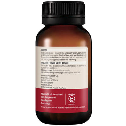 Wanderlust Berberine + Resveratrol 120 Capsules