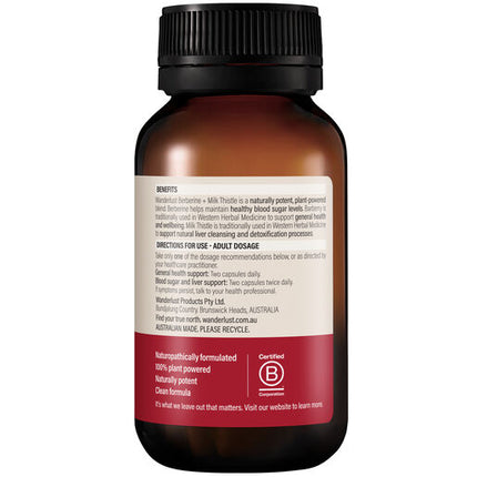 Wanderlust Berberine + Milk Thistle 120 Capsules