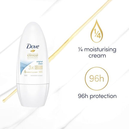 Dove Clinical Protection Original Clean Antiperspirant Roll On Deodorant 50mL