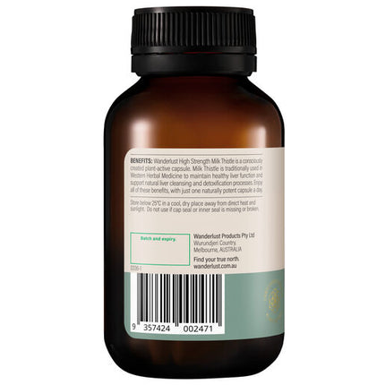 Wanderlust High Strength Milk Thistle 30 Capsules