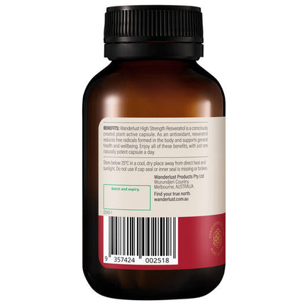 Wanderlust Resveratrol 60 Capsules