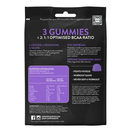 SUP Supplements BCAA Peach Flavoured Gummies 40s