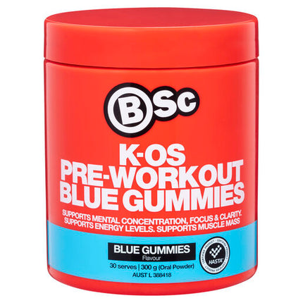 Body Science BSc K-OS Pre-Workout Blue Gummies 300g