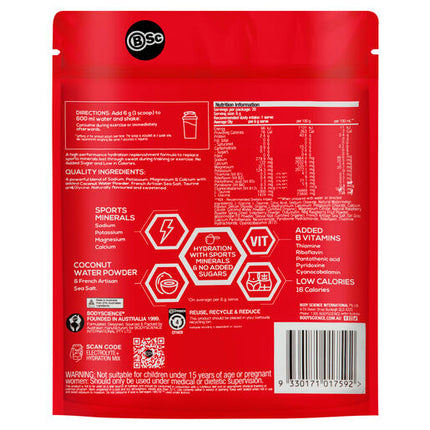 Body Science BSc Electrolyte+ Hydration Mix Watermelon Berry 120g