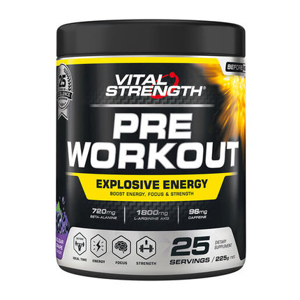 Vital Strength Pre Workout Grape 225g