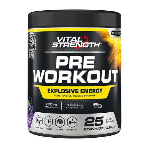 Vital Strength Pre Workout Grape 225g