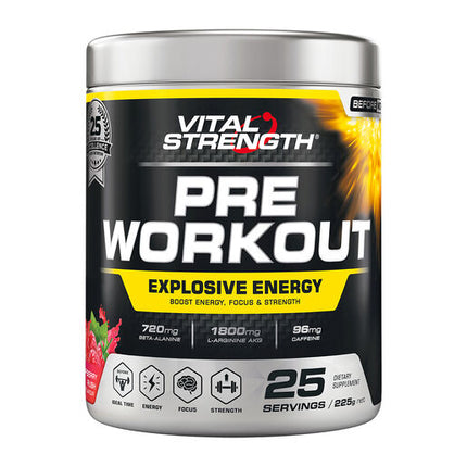 Vital Strength Pre Workout Raspberry 225g