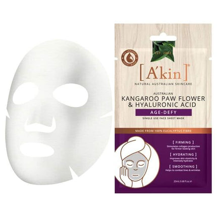 A'Kin Kangaroo Paw Flower and Hyaluronic Acid Age-Defy Face Mask 1 pack
