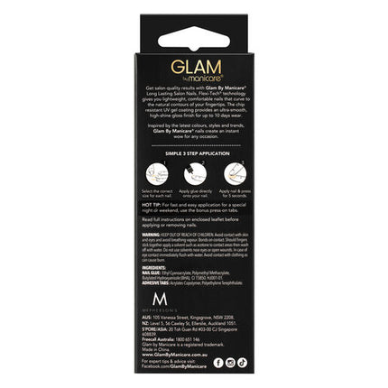 Glam by Manicare Press On Nails Short Square French Pink Kit