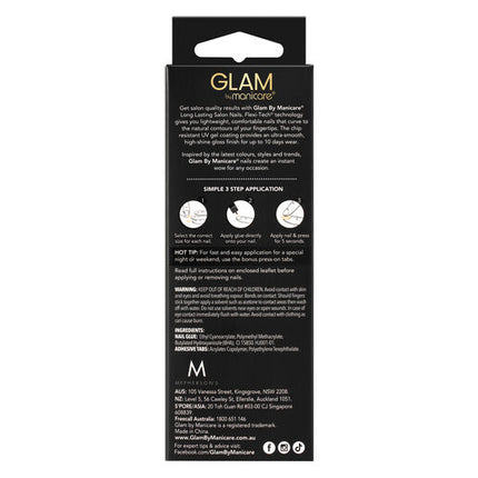 Glam by Manicare Press On Nails Medium Almond Fashion Kit