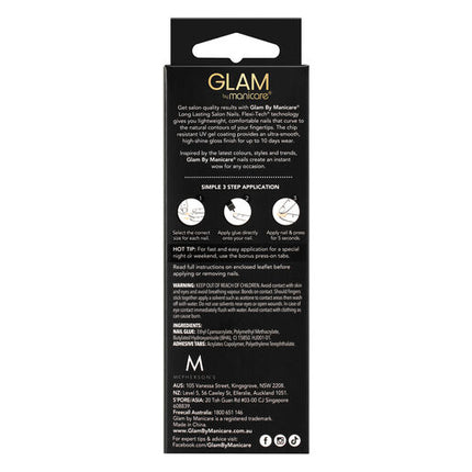 Glam by Manicare Press On Nails Medium Square French Pink Kit