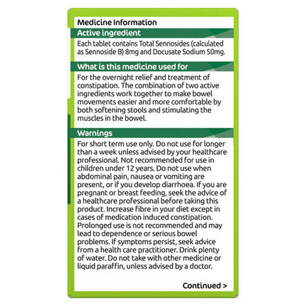 Senokot Dual Action with Softener for Effective Constipation Relief 200 Pack