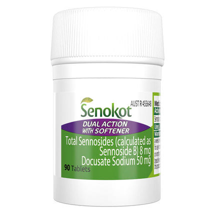 Senokot Dual Action with Softener for Effective Constipation Relief 90 Pack