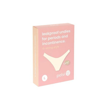 Pelvi Leakproof Underwear G-String Beige Large