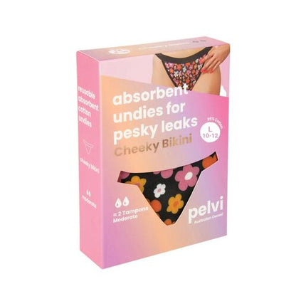 Pelvi Leakproof Underwear Cheeky Bikini Floral Large