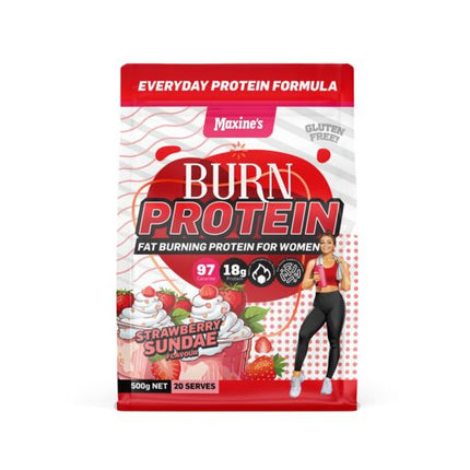 Maxine's-Burn Protein Strawberry Sundae 500g