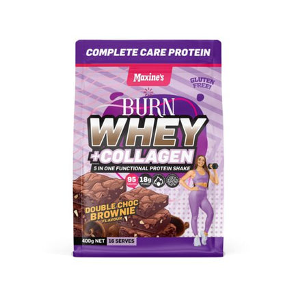 Maxine'S Burn Whey + Collagen 400g Double Choc Brownie
