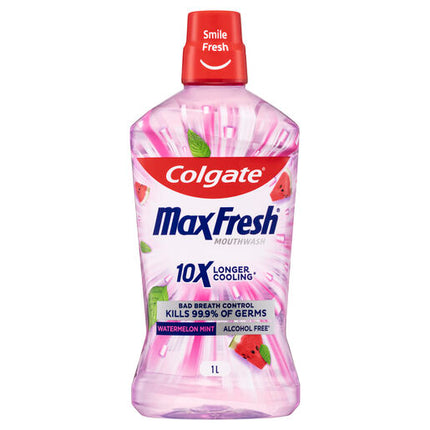 Colgate Max Fresh Mouthwash Watermelon Mint 1L Alcohol Free