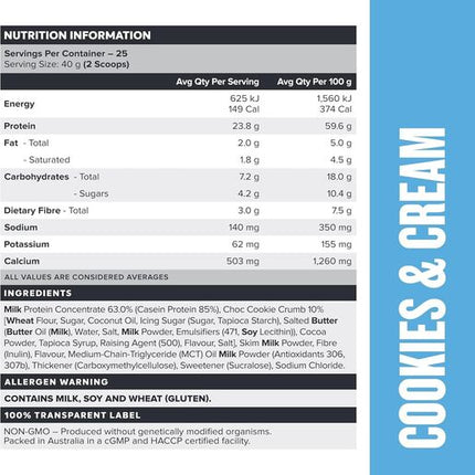 Muscle Nation Protein Custard Powder Cookies & Cream 400g