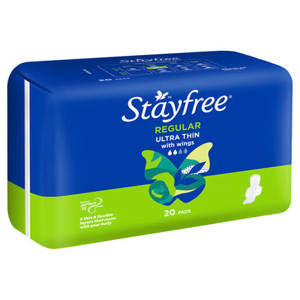 Stayfree Ultra Thin Regular Pads With Wings 20 Pack