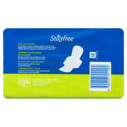 Stayfree Ultra Thin Regular Pads With Wings 20 Pack
