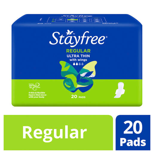 Stayfree Ultra Thin Regular Pads With Wings 20 Pack