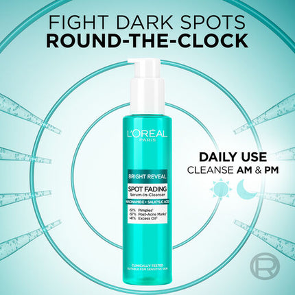 L'Oreal Paris Bright Reveal Niacinamide + Salicylic Acid Spot Fading Serum-in-Cleanser 150ml