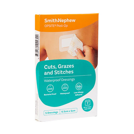 Opsite Post-Op 6.5cm X 5cm Single Waterproof Barrier Dressing 5 Pack
