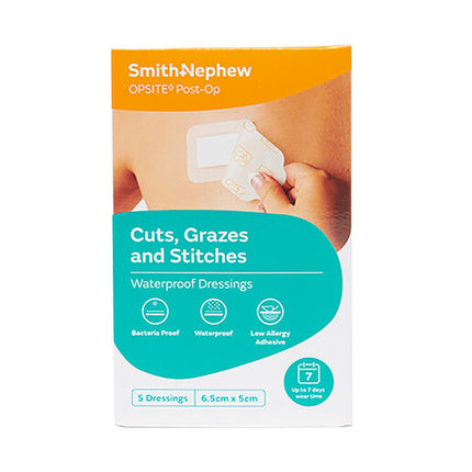Opsite Post-Op 6.5cm X 5cm Single Waterproof Barrier Dressing 5 Pack