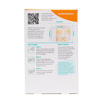 Opsite Post-Op 6.5cm X 5cm Single Waterproof Barrier Dressing 5 Pack