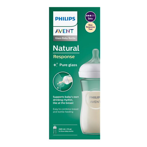 Philips Avent Natural Response Glass Baby Bottle 240ml 1 Pack