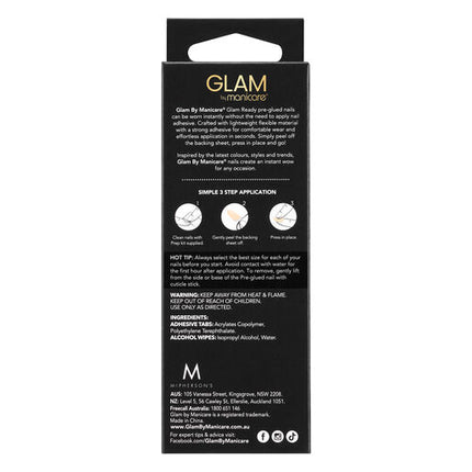 GLAM by Manicare Glam Ready Pre-Glued Nails 30pcs - Floral