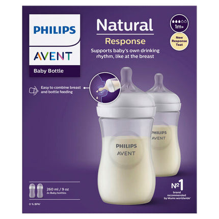 Philips Avent Natural Response Baby Bottles 260ml 2-pack