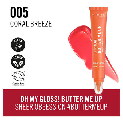 Rimmel London Oh My Gloss! Butter Me Up #005 Coral Breeze 15mL