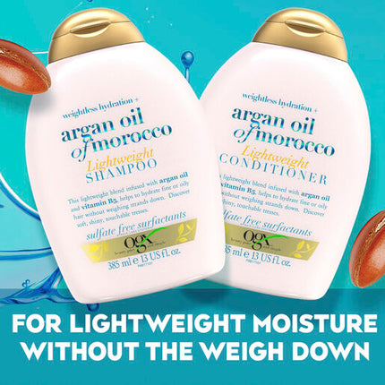 OGX Weightless Hydration Argan Oil of Morocco Shampoo For Fine Hair 385ml