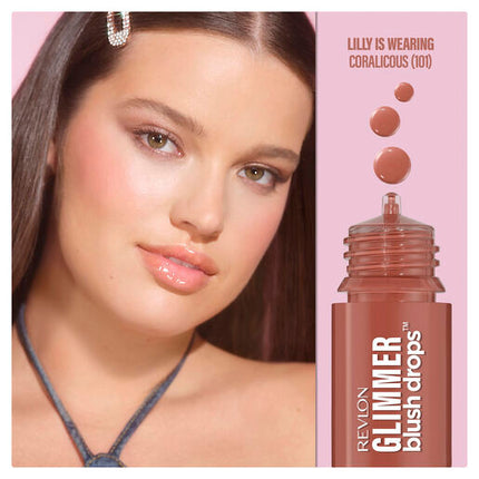 Revlon Glimmer Blush Drops - Coralicious 101