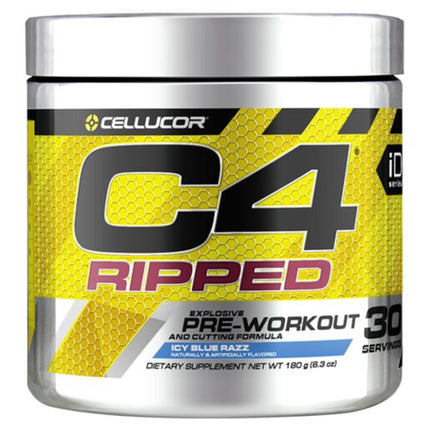 Cellucor C4 Ripped Pre-Workout Powder Icy Blue Razz 30 Servings