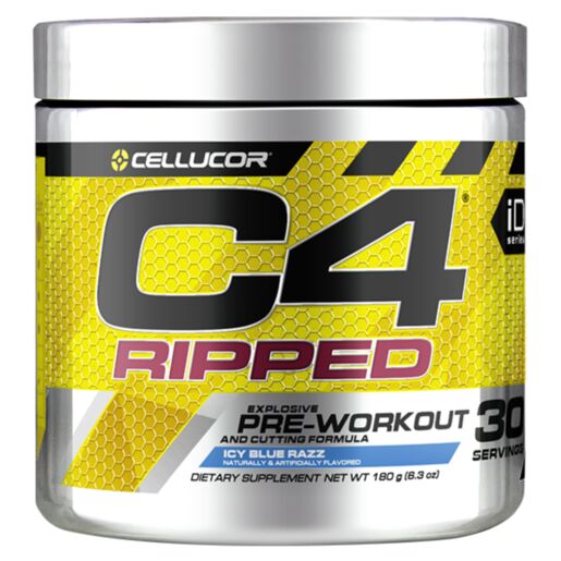 Cellucor C4 Ripped Pre-Workout Powder Icy Blue Razz 30 Servings