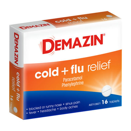 Demazin Cold & Flu Relief Tablets 16 Pack