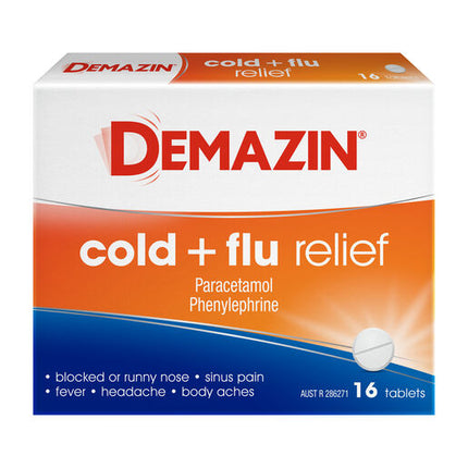 Demazin Cold & Flu Relief Tablets 16 Pack