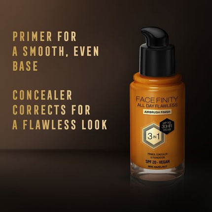 Max Factor Facefinity All Day Flawless 3-In-1 Foundation 95 Hazelnut
