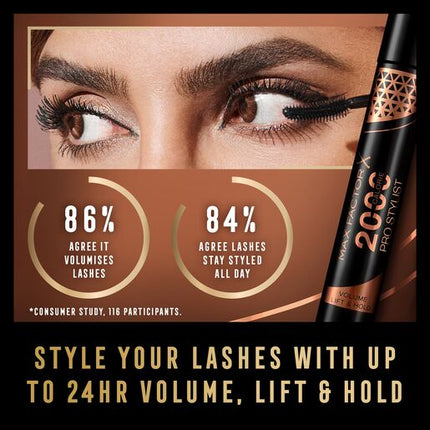 Max Factor 2000 Calorie Pro Stlyist Mascara Black Brown 002 9ML