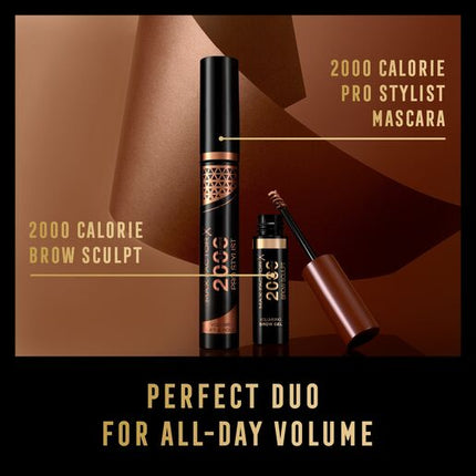 Max Factor 2000 Calorie Pro Stlyist Mascara Black Brown 002 9ML