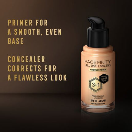 Max Factor Facefinity All Day Flawless 3-In-1 Foundation Warm Ivory 44