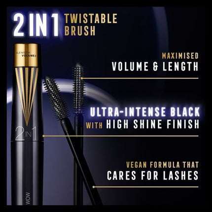Max Factor Masterpiece 2in1 Lash Wow Mascara Super Black