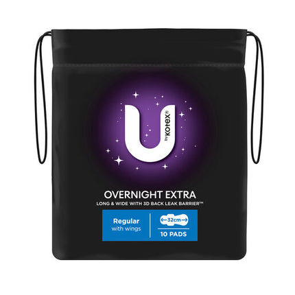 U By Kotex Overnight Extra Maxi Pads 10 Pack