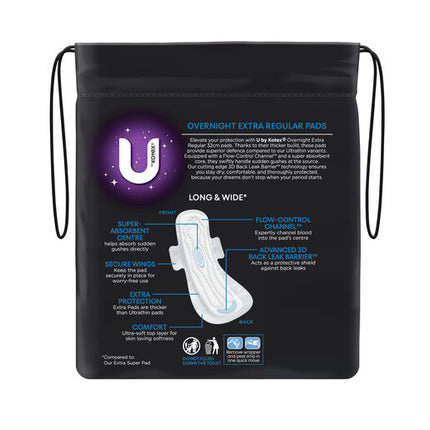 U By Kotex Overnight Extra Maxi Pads 10 Pack