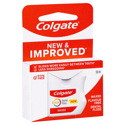 Colgate Total Waxed Dental Floss 50m Protects Gums & Helps Prevent Tooth Decay