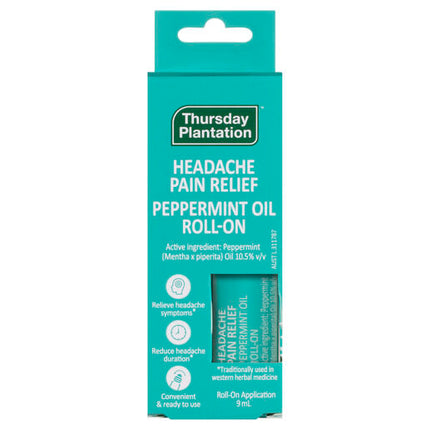 Thursday Plantation Peppermint Headache Pain Relief Roll On 9mL